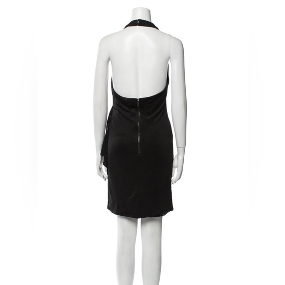 Alice + Olivia Black Halter Marx Bodycon Ruched Night Out Halter Mini Dress - Picture 9 of 13